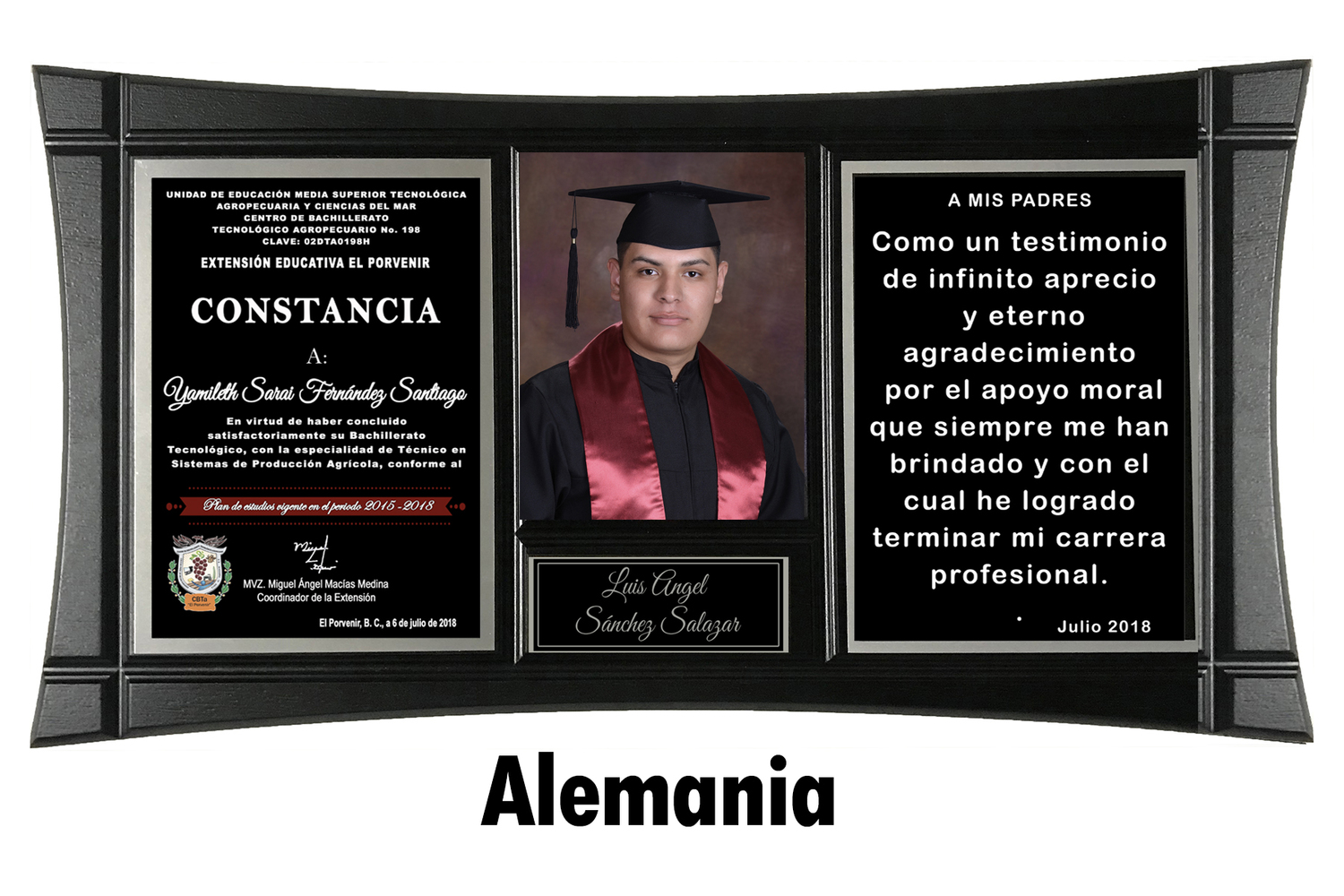 Constancias y agradecimientos de graduación  